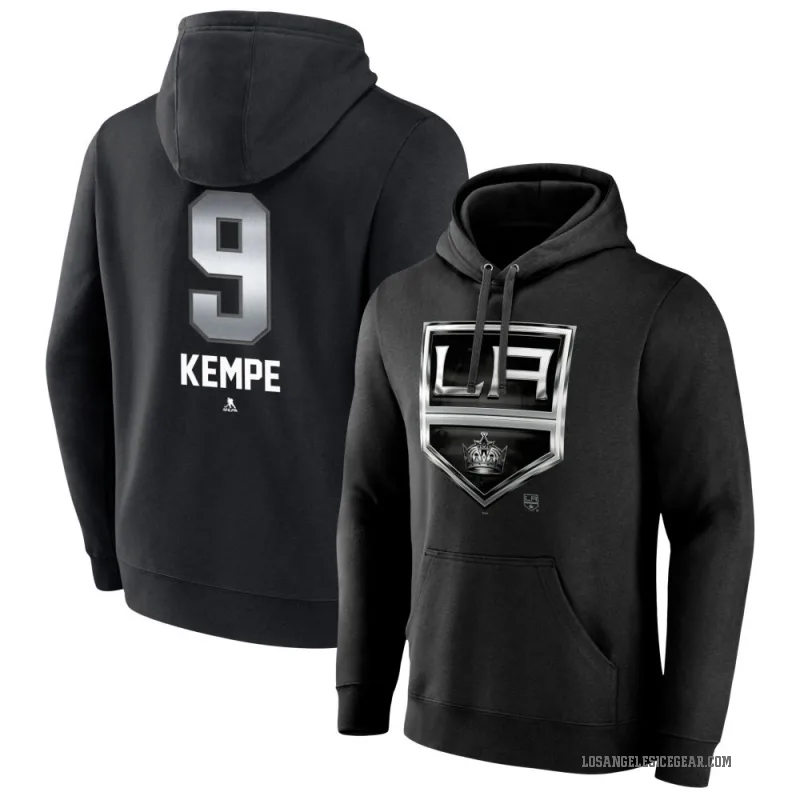 Adrian Kempe Men's Black Los Angeles Kings Branded Midnight Mascot Logo Pullover Hoodie