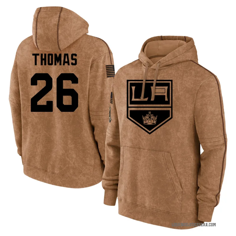 Akil Thomas Men's Brown Los Angeles Kings 2023 Salute to Service Club Pullover Hoodie