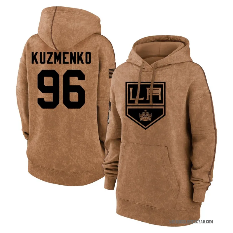 Andrei Kuzmenko Women's Brown Los Angeles Kings 2023 Salute to Service Pullover Hoodie