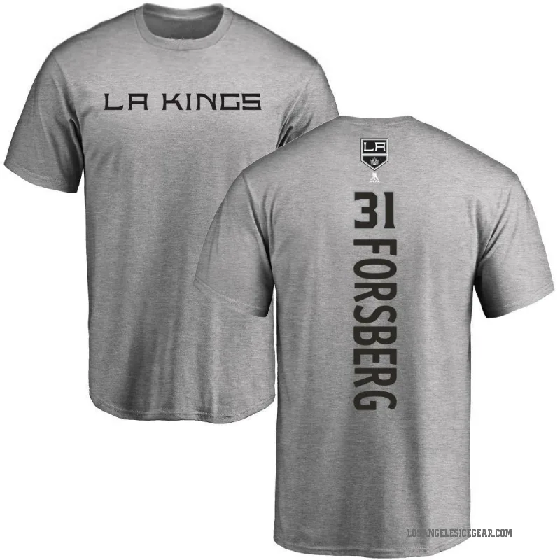 Anton Forsberg Men's Ash Los Angeles Kings Backer T-Shirt -