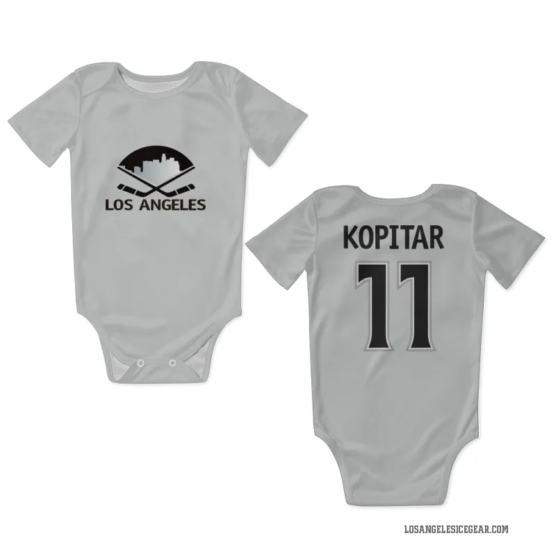 Anze Kopitar  White Los Angeles Kings  Newborn & Infant Bodysuit