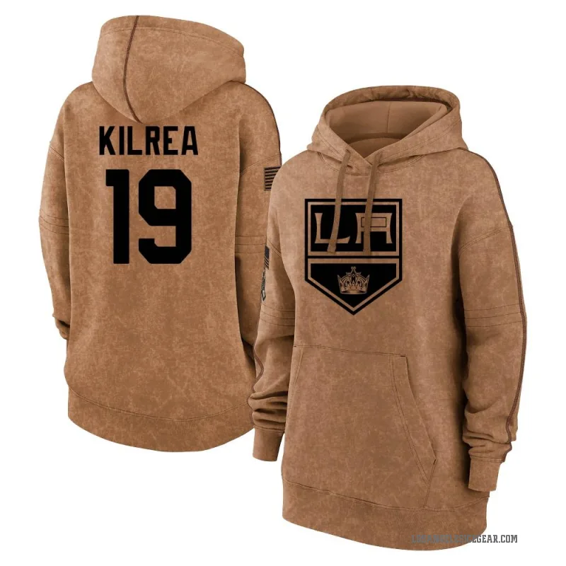 Brian Kilrea Women's Brown Los Angeles Kings 2023 Salute to Service Pullover Hoodie