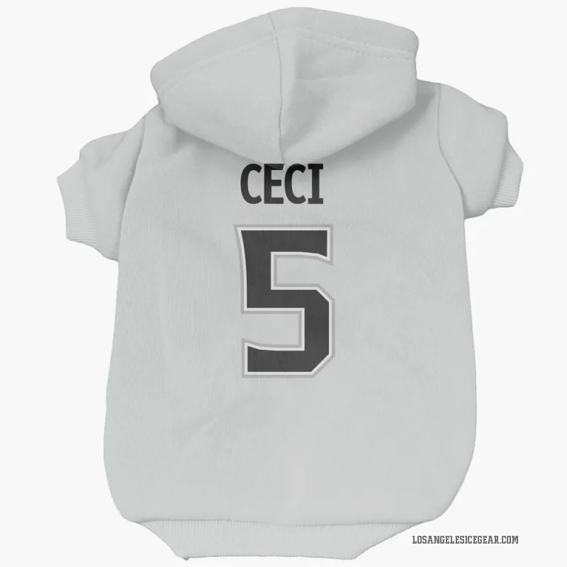 Cody Ceci  White Los Angeles Kings  Cat & Dog Pet Hoodie