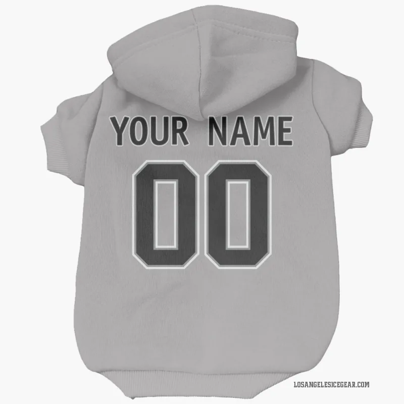 Custom  Gray Los Angeles Kings   Cat & Dog Pet Hoodie