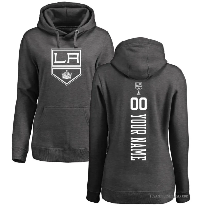 Custom Women's Charcoal Los Angeles Kings Branded One Color Backer Pullover Hoodie
