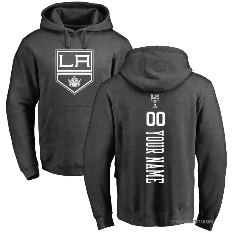 Custom Youth Charcoal Los Angeles Kings Branded One Color Backer Pullover Hoodie