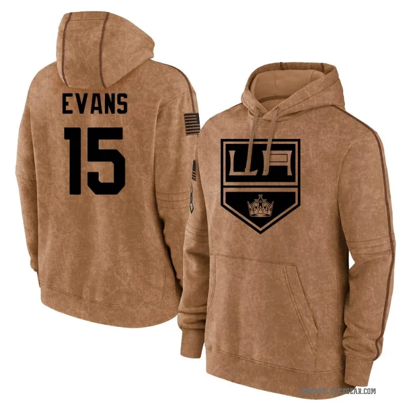 Daryl Evans Youth Brown Los Angeles Kings 2023 Salute to Service Club Pullover Hoodie