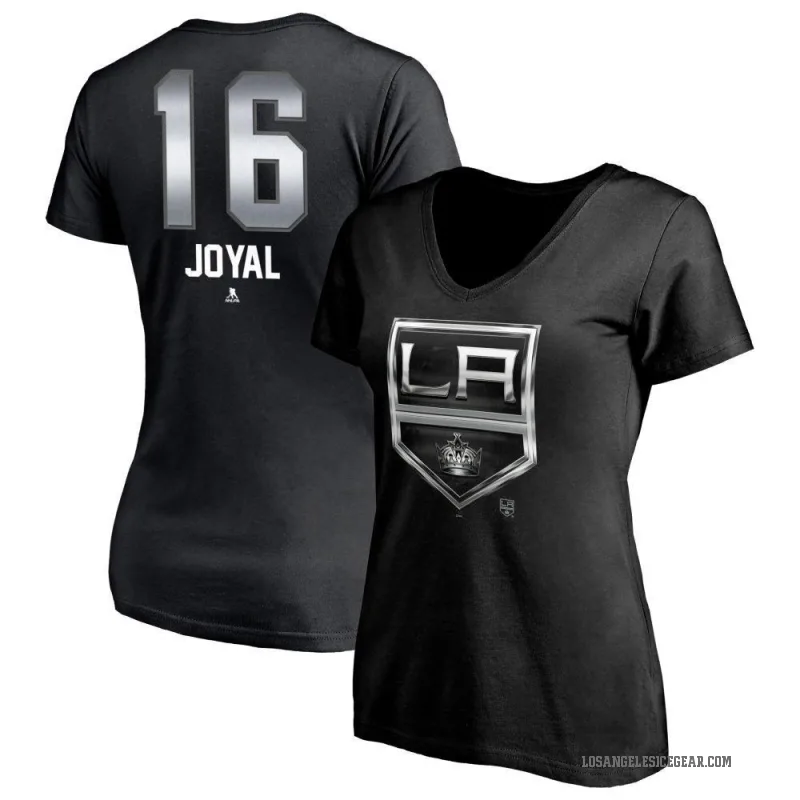 Eddie Joyal Women's Black Los Angeles Kings Midnight Mascot Logo V-Neck T-Shirt
