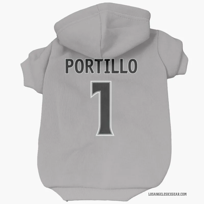 Erik Portillo  Gray Los Angeles Kings  Cat & Dog Pet Hoodie