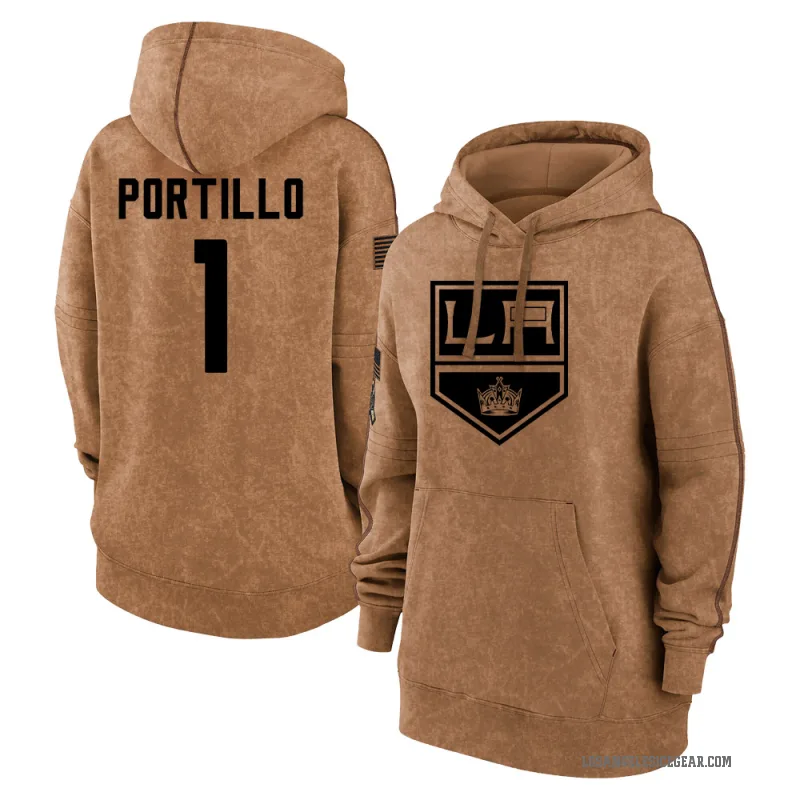 Erik Portillo Women's Brown Los Angeles Kings 2023 Salute to Service Pullover Hoodie
