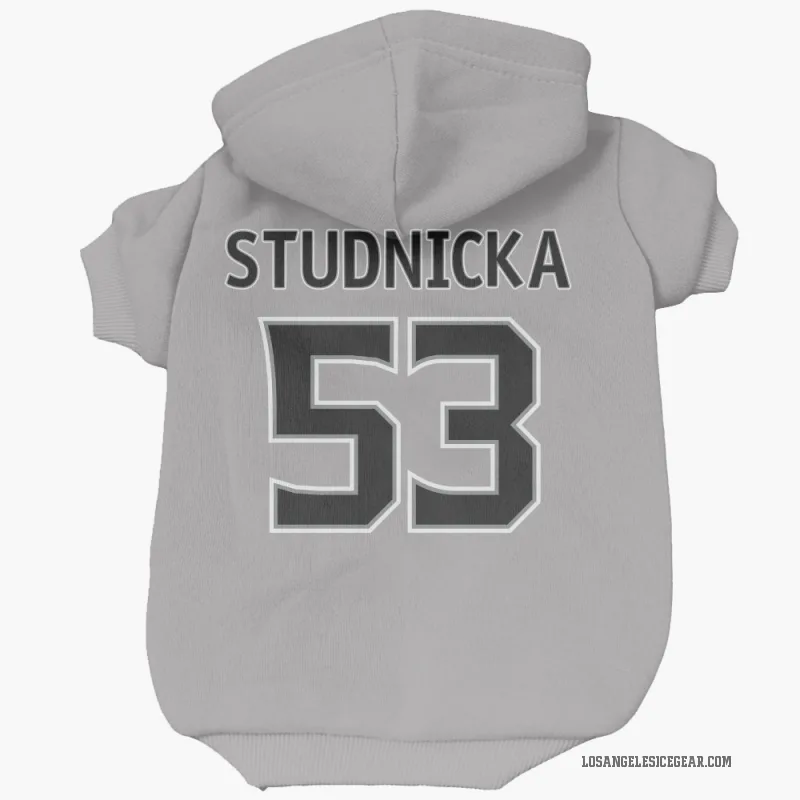 Jack Studnicka  Gray Los Angeles Kings  Cat & Dog Pet Hoodie