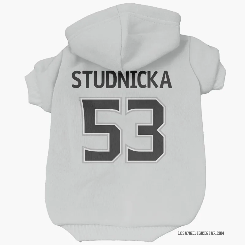 Jack Studnicka  White Los Angeles Kings  Cat & Dog Pet Hoodie
