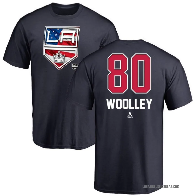 Jared Woolley Men's Navy Los Angeles Kings Name and Number Banner Wave T-Shirt -