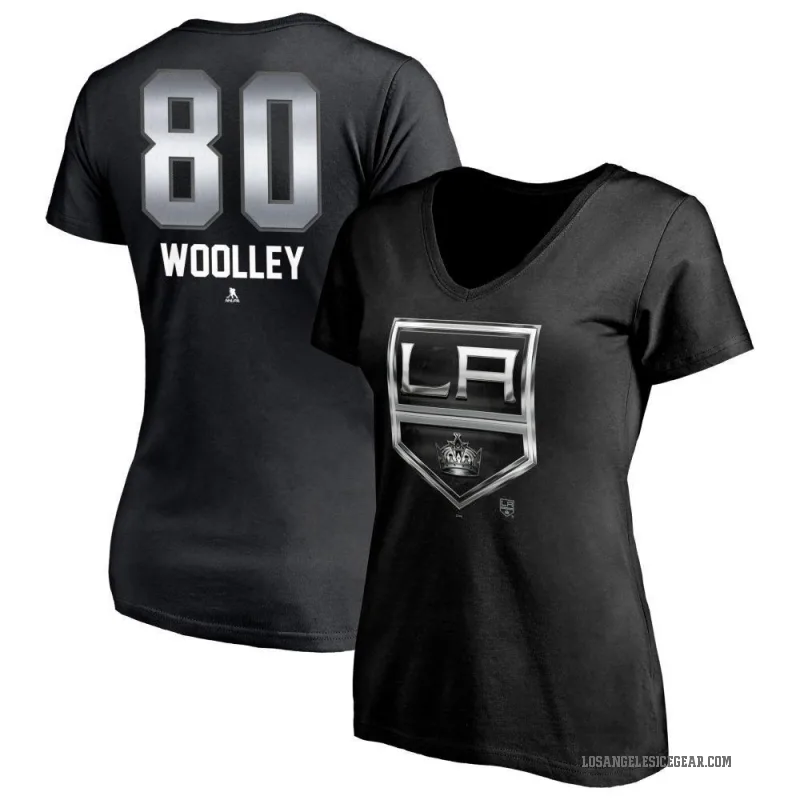 Jared Woolley Women's Black Los Angeles Kings Midnight Mascot Logo V-Neck T-Shirt