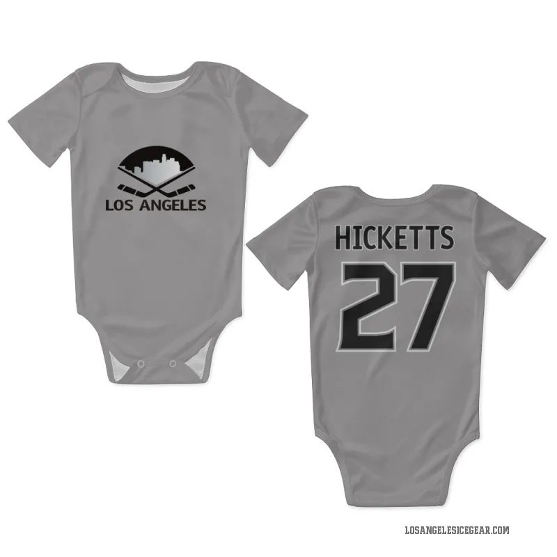 Joe Hicketts  Gray Los Angeles Kings  Newborn & Infant Bodysuit