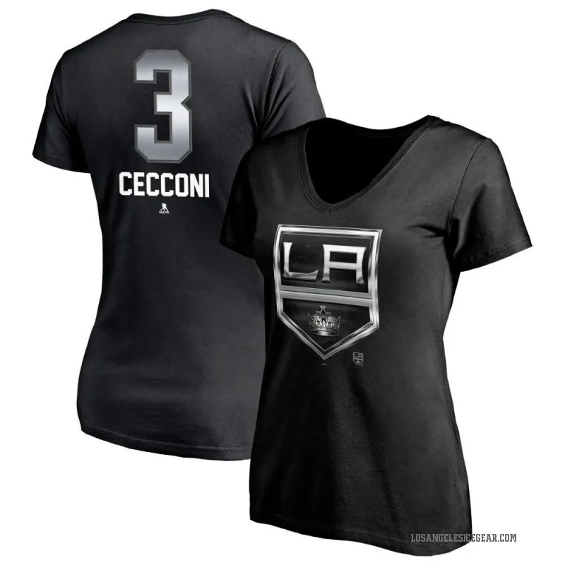 Joseph Cecconi Women's Black Los Angeles Kings Midnight Mascot Logo V-Neck T-Shirt