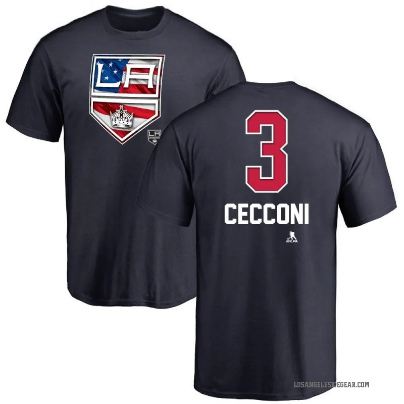 Joseph Cecconi Youth Navy Los Angeles Kings Name and Number Banner Wave T-Shirt -