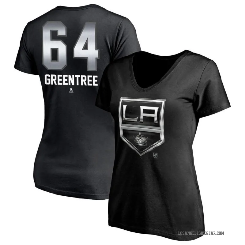 Liam Greentree Women's Green Los Angeles Kings Black Midnight Mascot Logo V-Neck T-Shirt