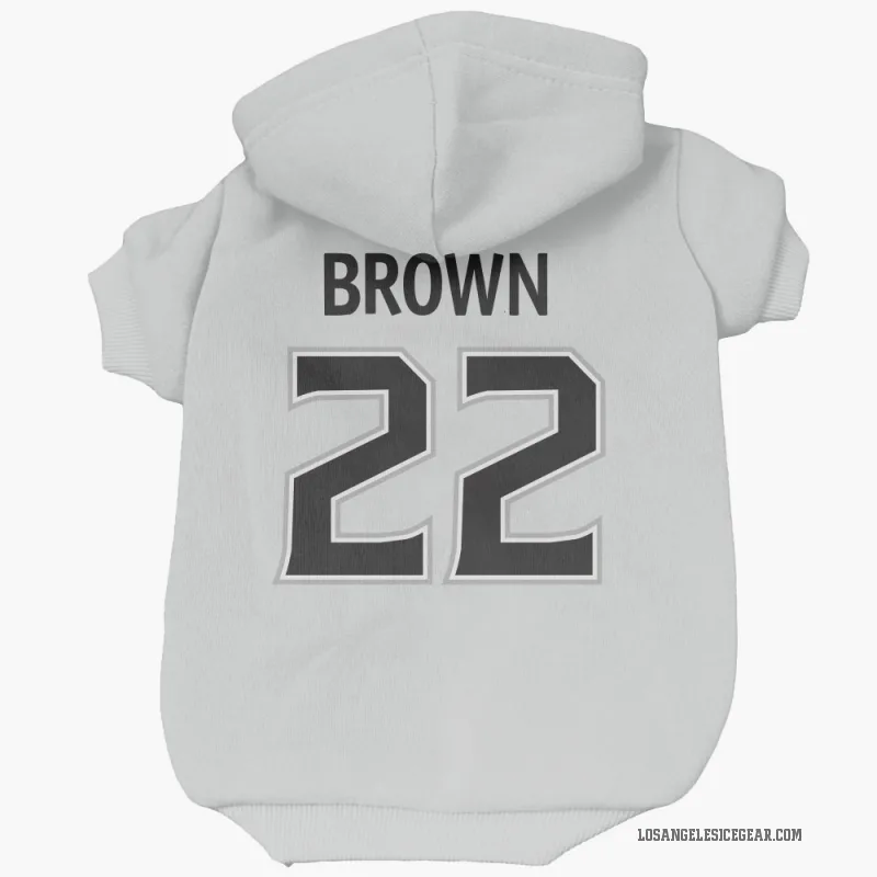Logan Brown  White Los Angeles Kings  Cat & Dog Pet Hoodie