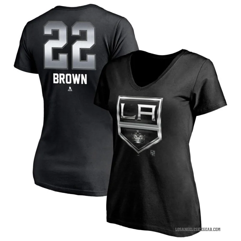 Logan Brown Women's Black Los Angeles Kings Midnight Mascot Logo V-Neck T-Shirt