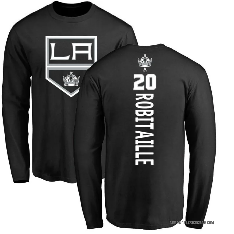Luc Robitaille Men's Black Los Angeles Kings Backer Long Sleeve T-Shirt -