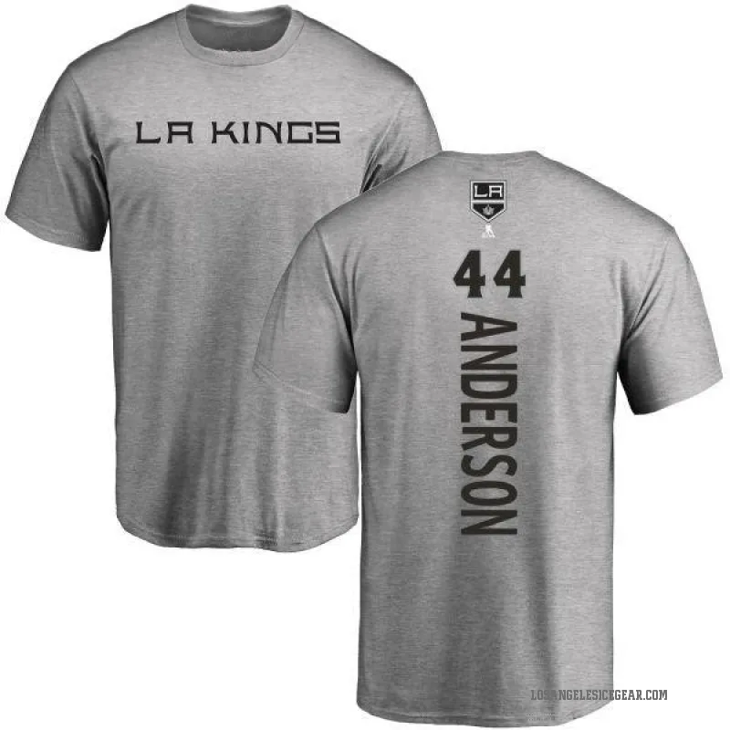 Mikey Anderson Men's Ash Los Angeles Kings Backer T-Shirt -