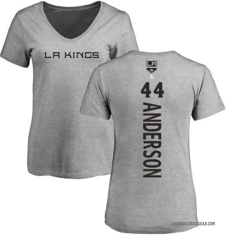 Mikey Anderson Women's Ash Los Angeles Kings Backer T-Shirt -