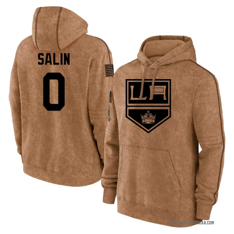 Otto Salin Youth Brown Los Angeles Kings 2023 Salute to Service Club Pullover Hoodie