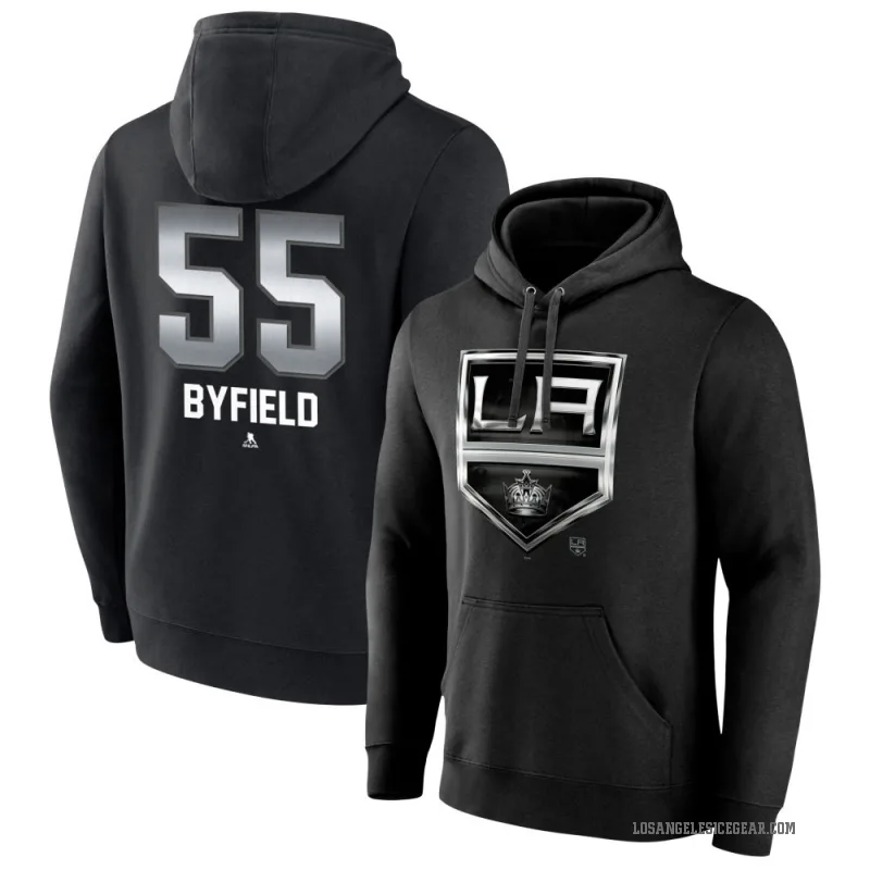 Quinton Byfield Youth Black Los Angeles Kings Branded Midnight Mascot Logo Pullover Hoodie