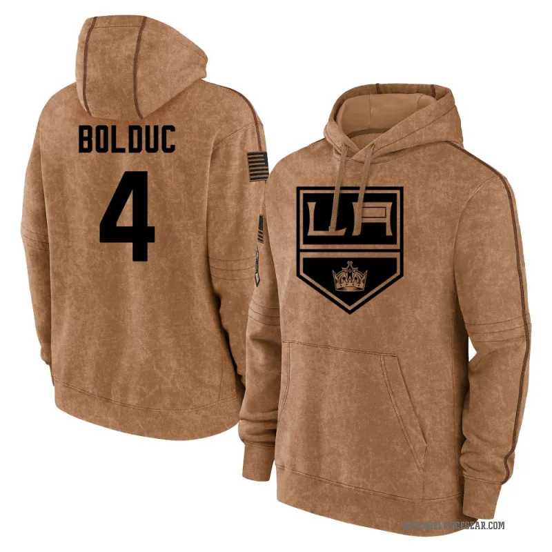 Samuel Bolduc Youth Brown Los Angeles Kings 2023 Salute to Service Club Pullover Hoodie