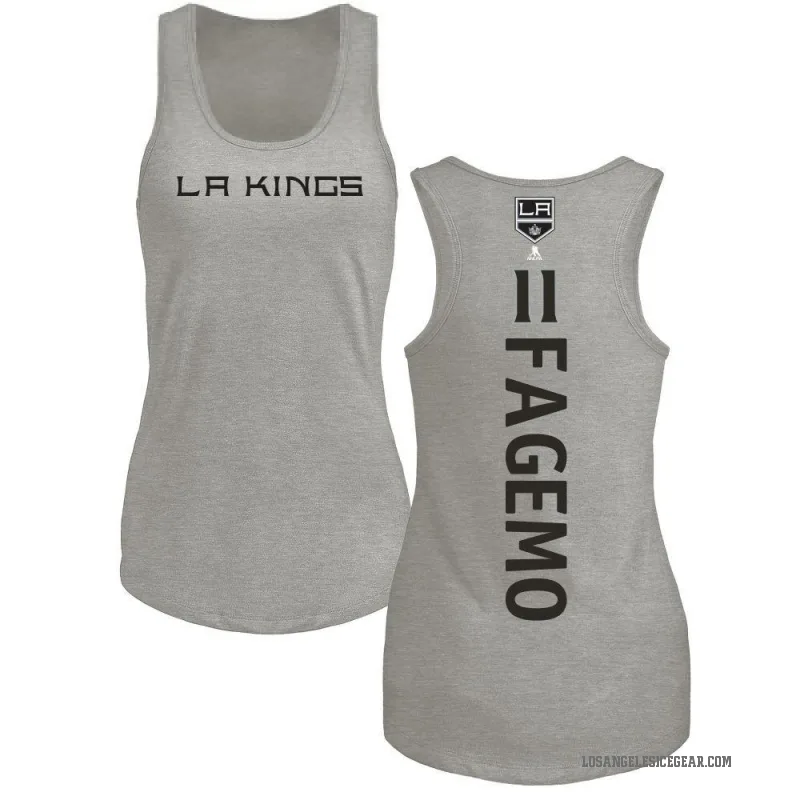 Samuel Fagemo Women's Ash Los Angeles Kings Backer Tank Top -