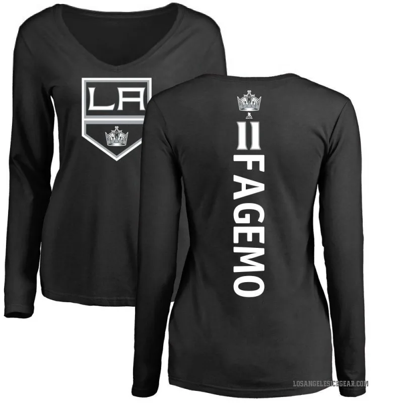 Samuel Fagemo Women's Black Los Angeles Kings Backer Long Sleeve T-Shirt -