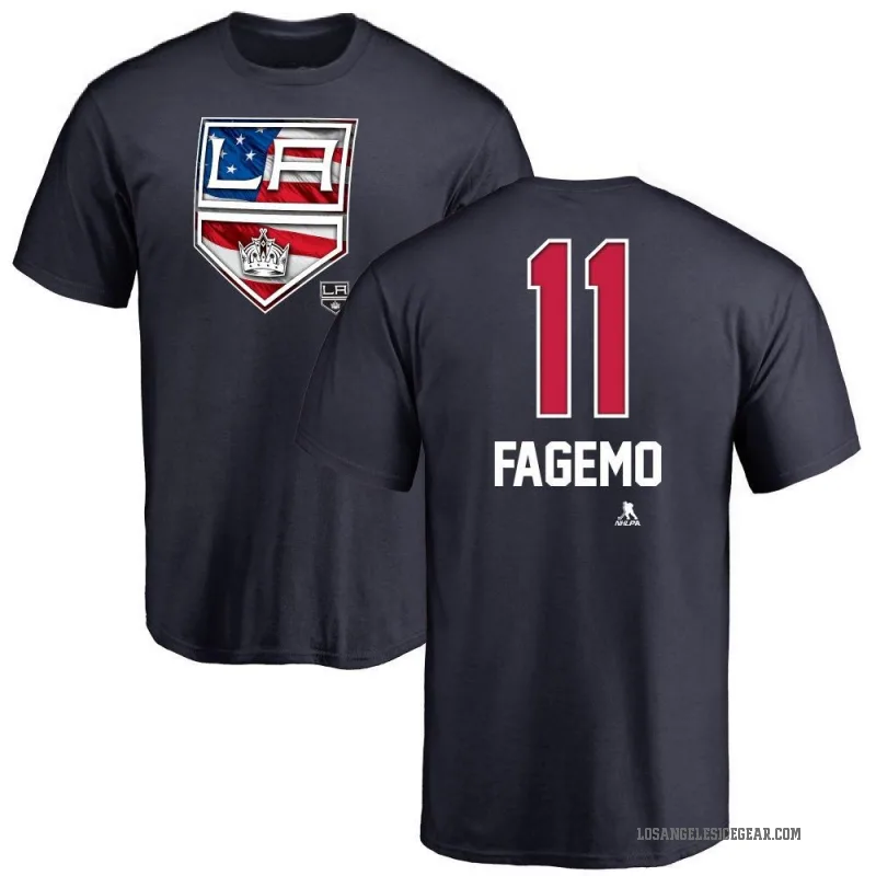 Samuel Fagemo Youth Navy Los Angeles Kings Name and Number Banner Wave T-Shirt -