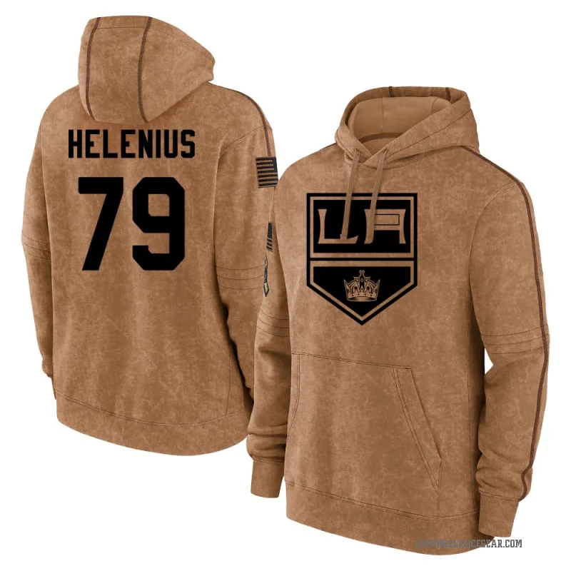 Samuel Helenius Men's Brown Los Angeles Kings 2023 Salute to Service Club Pullover Hoodie