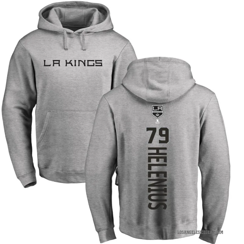 Samuel Helenius Men's Los Angeles Kings Branded Ash Backer Pullover Hoodie
