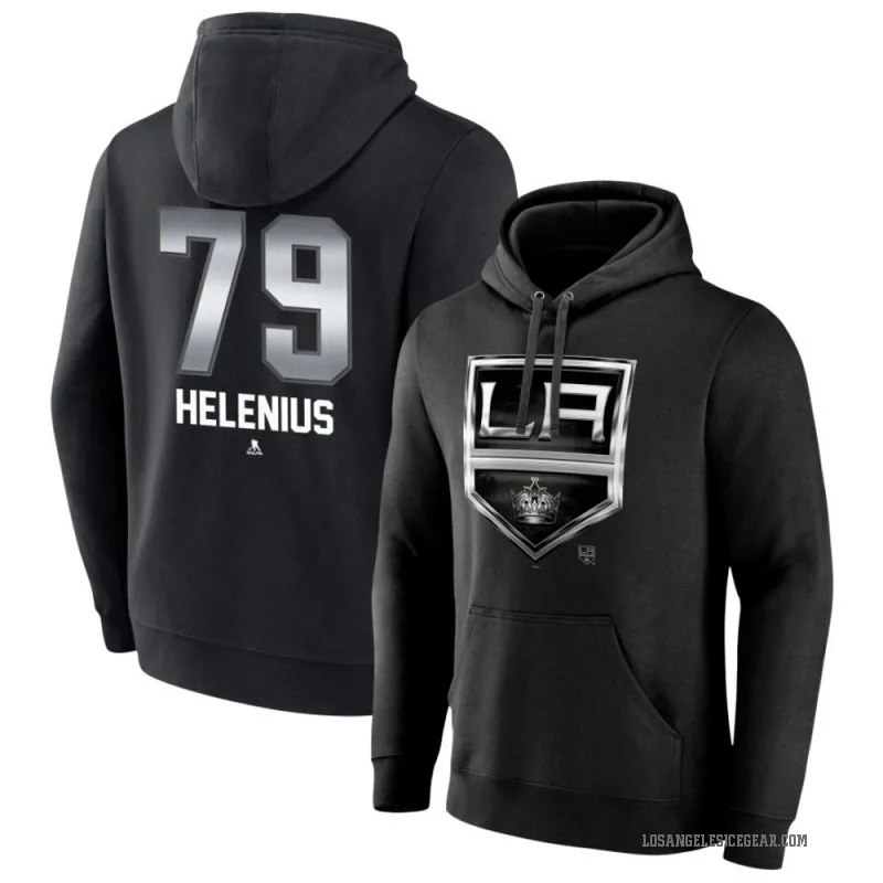 Samuel Helenius Youth Black Los Angeles Kings Branded Midnight Mascot Logo Pullover Hoodie