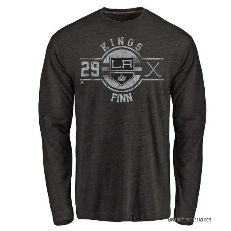 Steven Finn Men's Black Los Angeles Kings Insignia Long Sleeve T-Shirt -