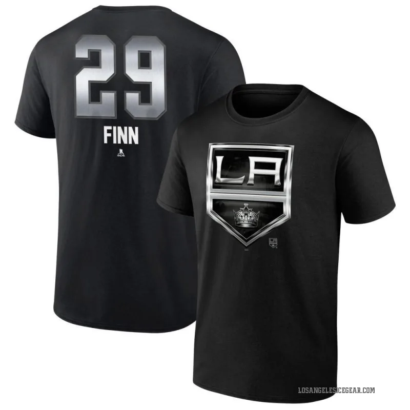 Steven Finn Youth Black Los Angeles Kings Midnight Mascot Logo T-Shirt